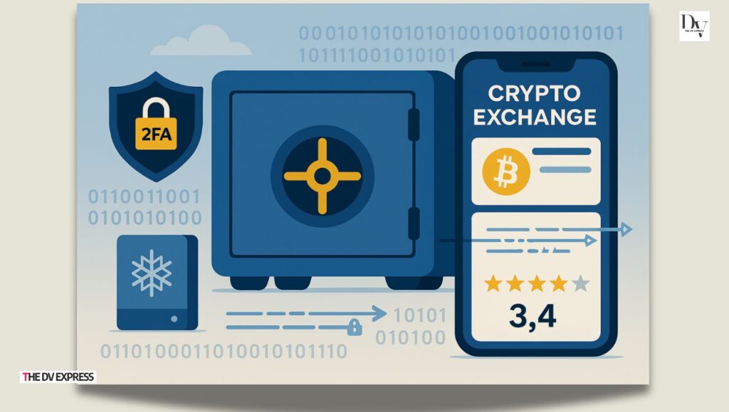 Cryptocurrency exchange security features and best practices illustration